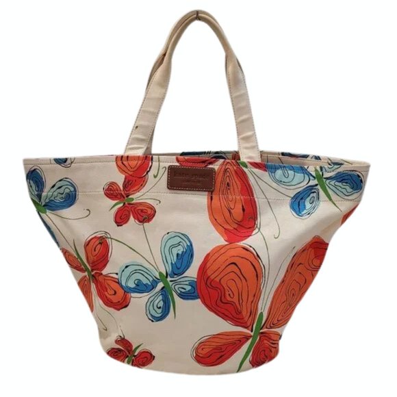 RARE Kate Spade Coal butterfly 🦋 large canvas tote - Picture 1 of 13